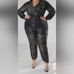 Black Sequin Jumpsuit
